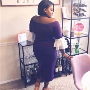Beautiful off the shoulder purple dress